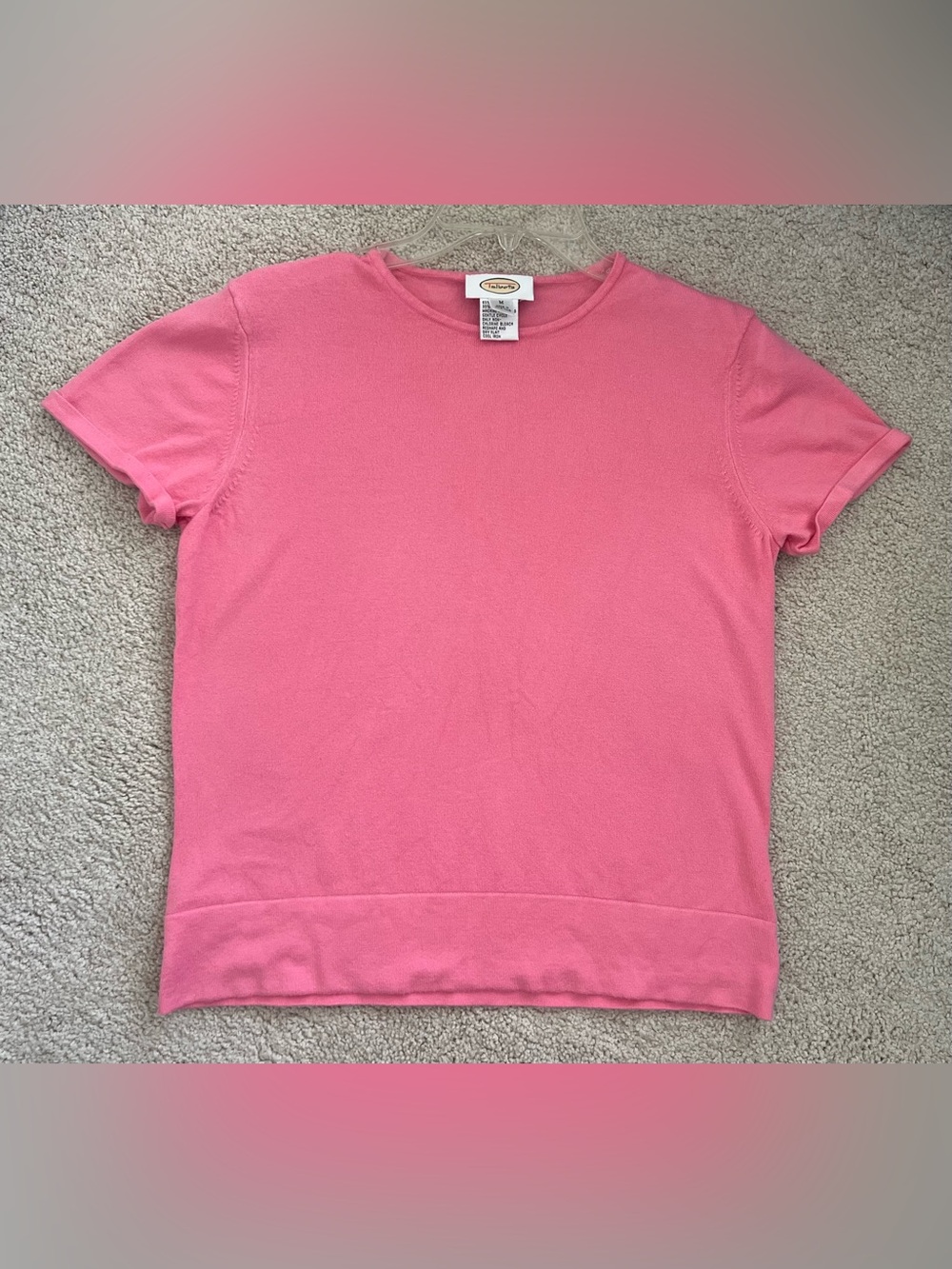 Talbots Tee Women’s Size M Cotton T-Shirt Pink Crew Top Short Sleeve
